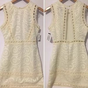 JOA Los Angeles Sm. White Embroidered Sheath Dress